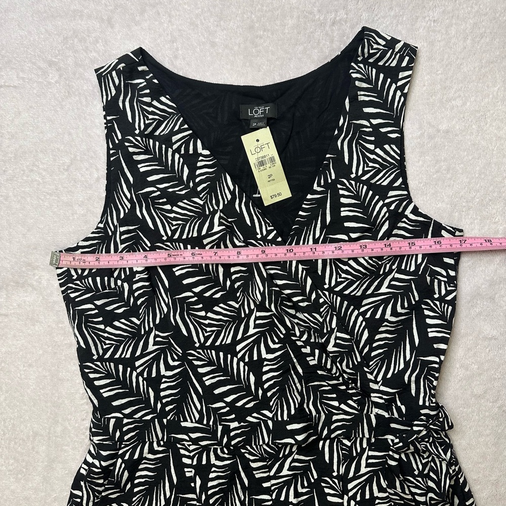 LOFT Black and White Sleeveless V-Neck Midi Sundress - Picture 10 of 13